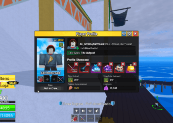 Exemplo de conta de Blox Fruits level max (nível 2800) liberada pela The Blox