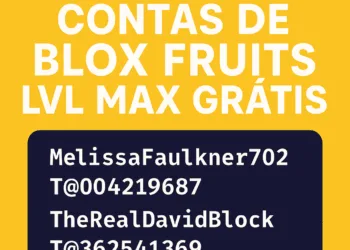 Avatar de Roblox regando planta rara em Grow A Garden ao lado de placa “CONTAS GRÁTIS”