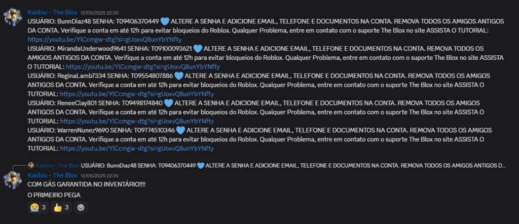 Canal do servidor Discord da The Blox onde enviamos contas de blox fruits level max grátis e fazemos sorteios