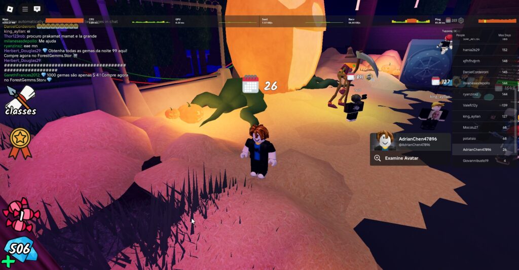 Conta de 99 noites na floresta grátis com 500 diamantes fornecida pela The Blox