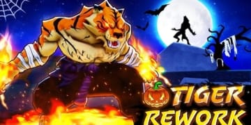 Tiger Blox fruit Halloween Update banner