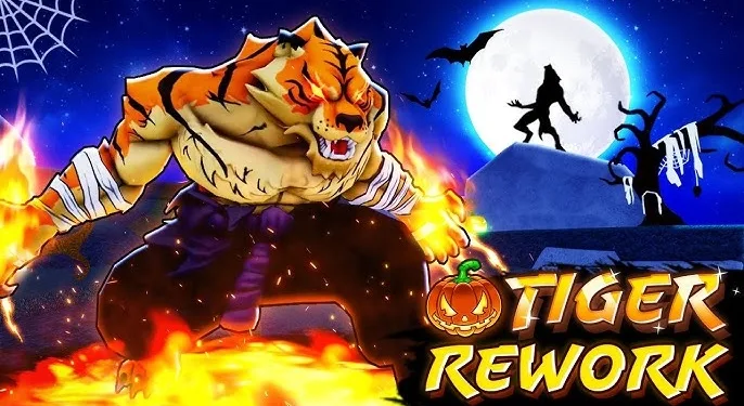 Tiger Blox fruit Halloween Update banner