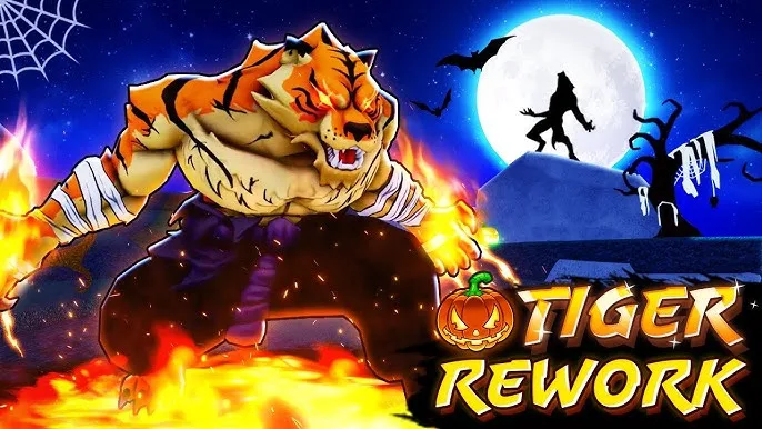 Tiger Blox fruit Halloween Update banner